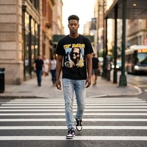 Pop Smoke Photo Tee Shirt Black Meet The Woo Hip Hop Rap Merch Streetwear Mens L